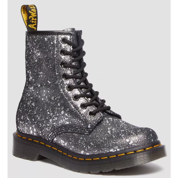 Dr. Martens Shoes - DR. MARTENS 1460 METALLIC SPLATTER SUEDE LACE UP BOOTS Size 8